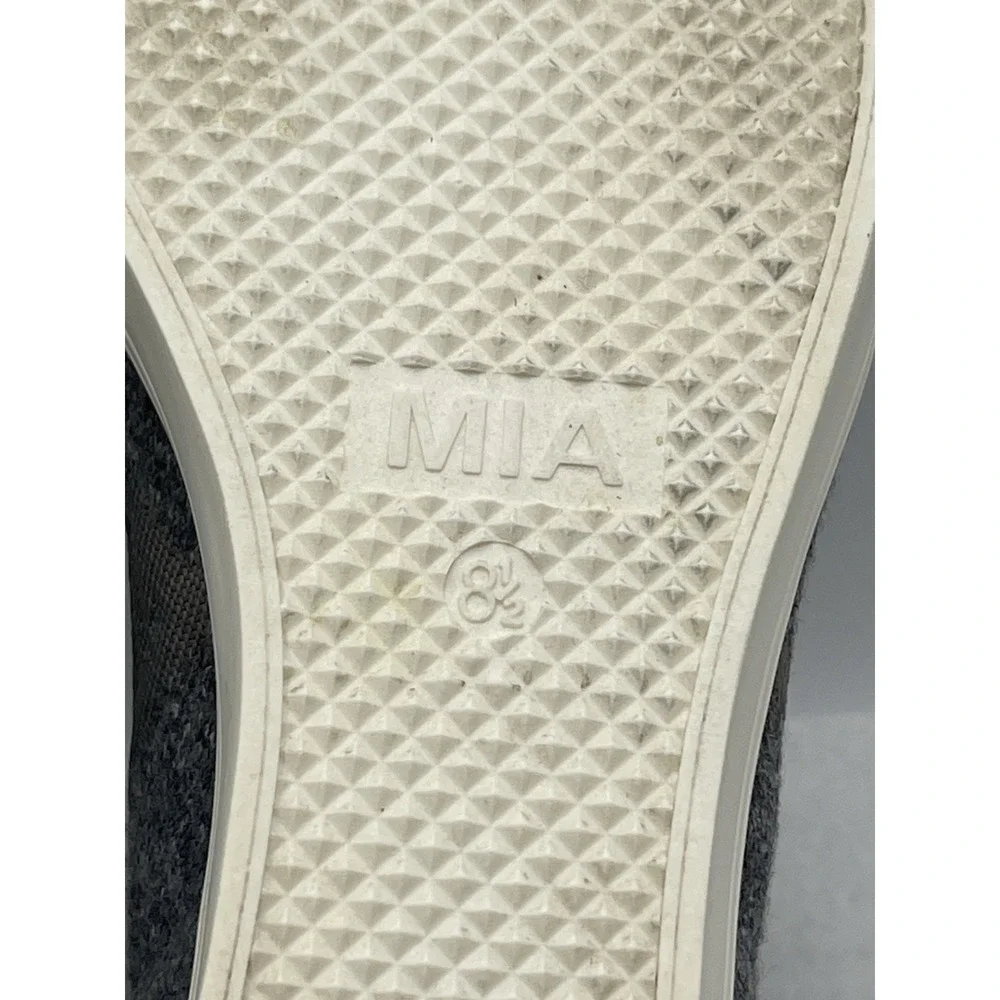MIA‎ Womens Grey Knit Slip On Wedge  Sneakers 8.5